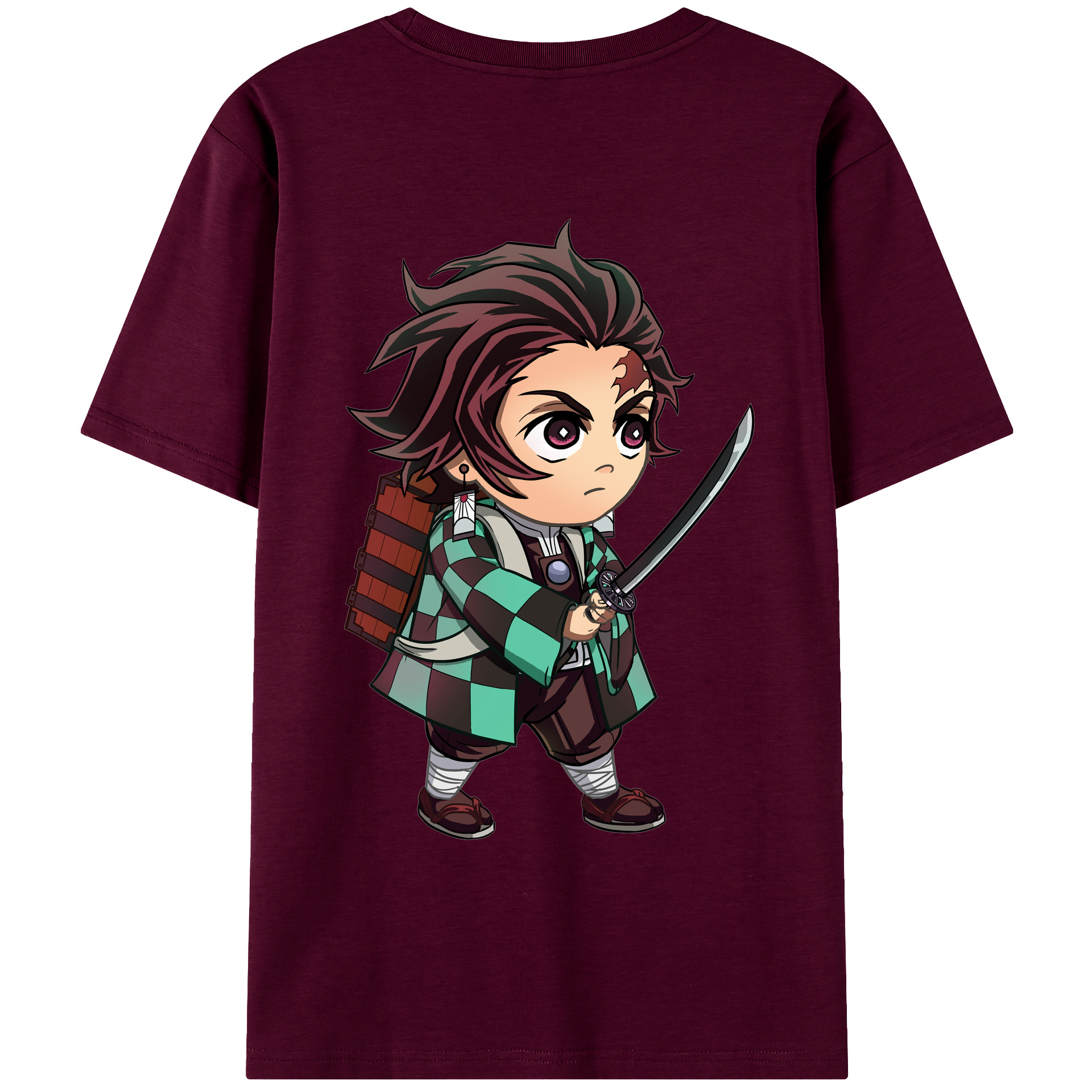 （画像用） 鬼滅の刃 竈門 炭治郎／かまど たんじろう Kamado Tanjirou レディース半袖Tシャツ(バックプリント)